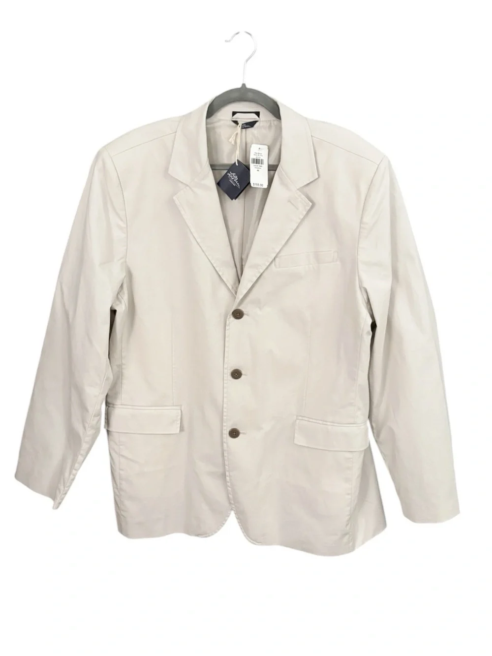L.L. Bean signature collection plain weave tan blazer in Soapstone | size 46R